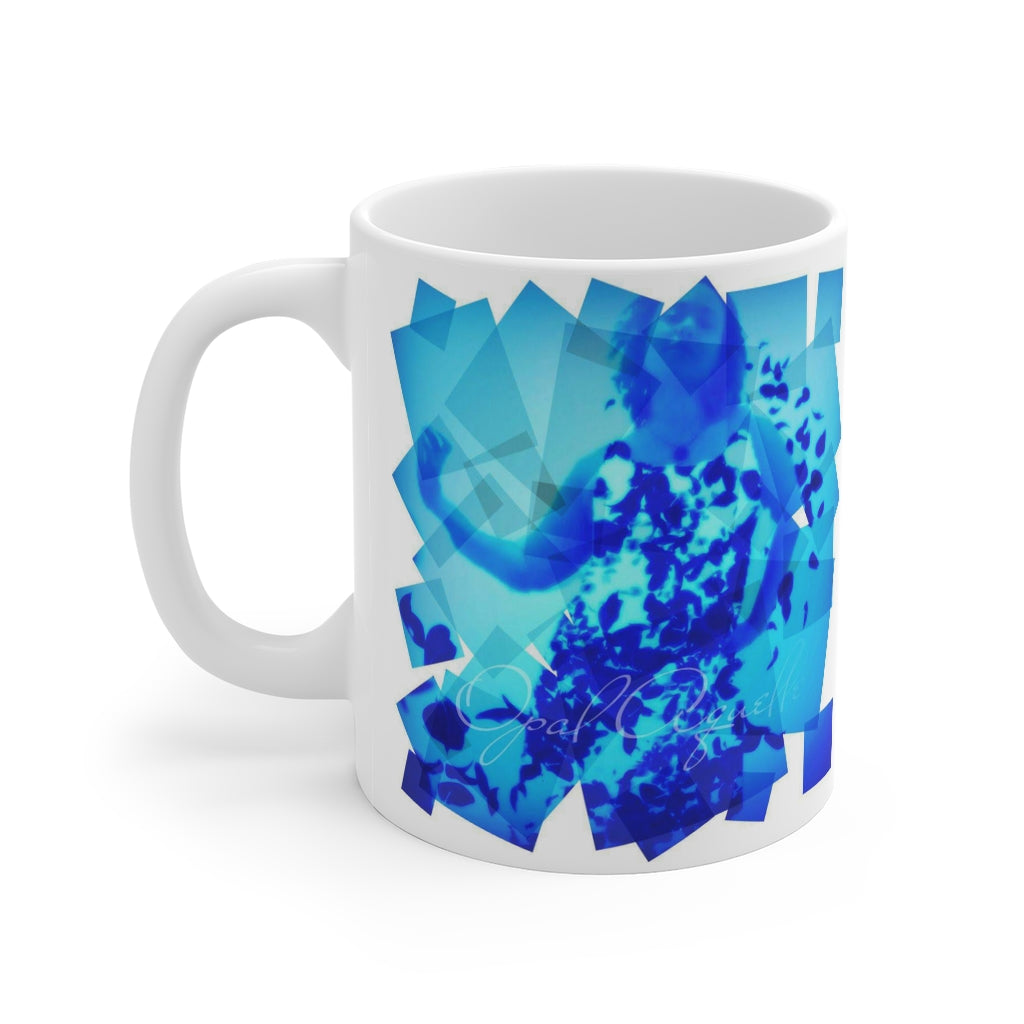 Blue Opal Roses Mug